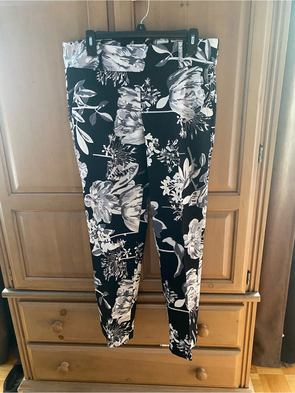 Black and White Floral Pants